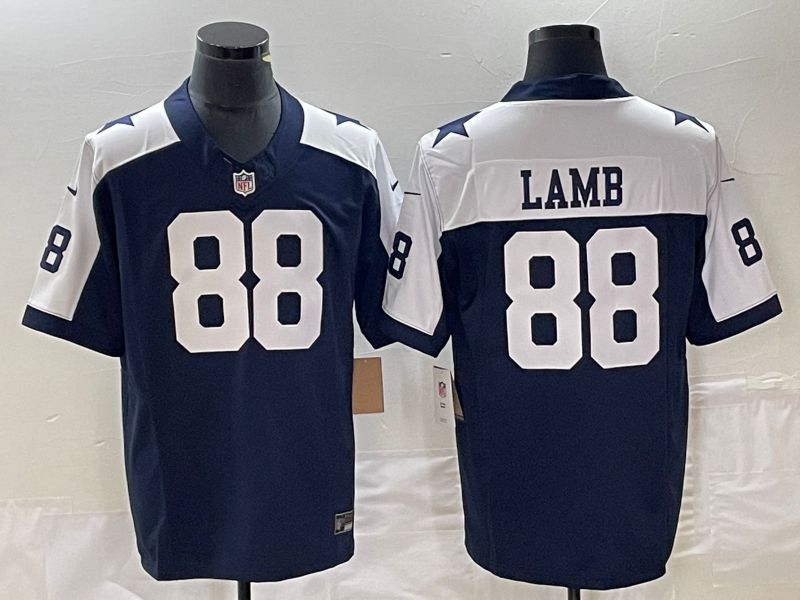Men Dallas Cowboys 88 Lamb Blue 2023 Nike Vapor Limited NFL Jersey style 1